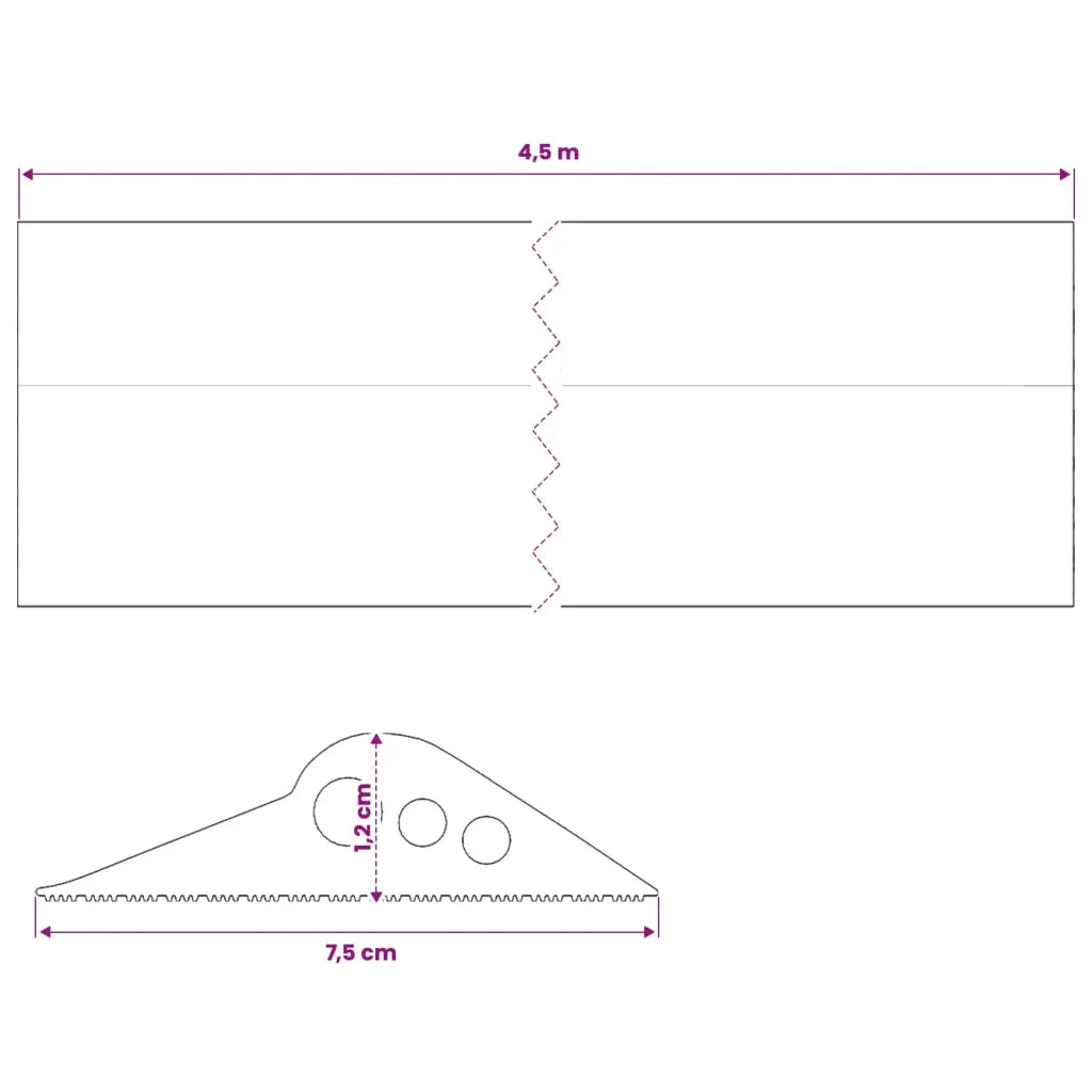 Guarnizione per pavimento del garage Nero 75 x 12 mm 4,5 m 42038254