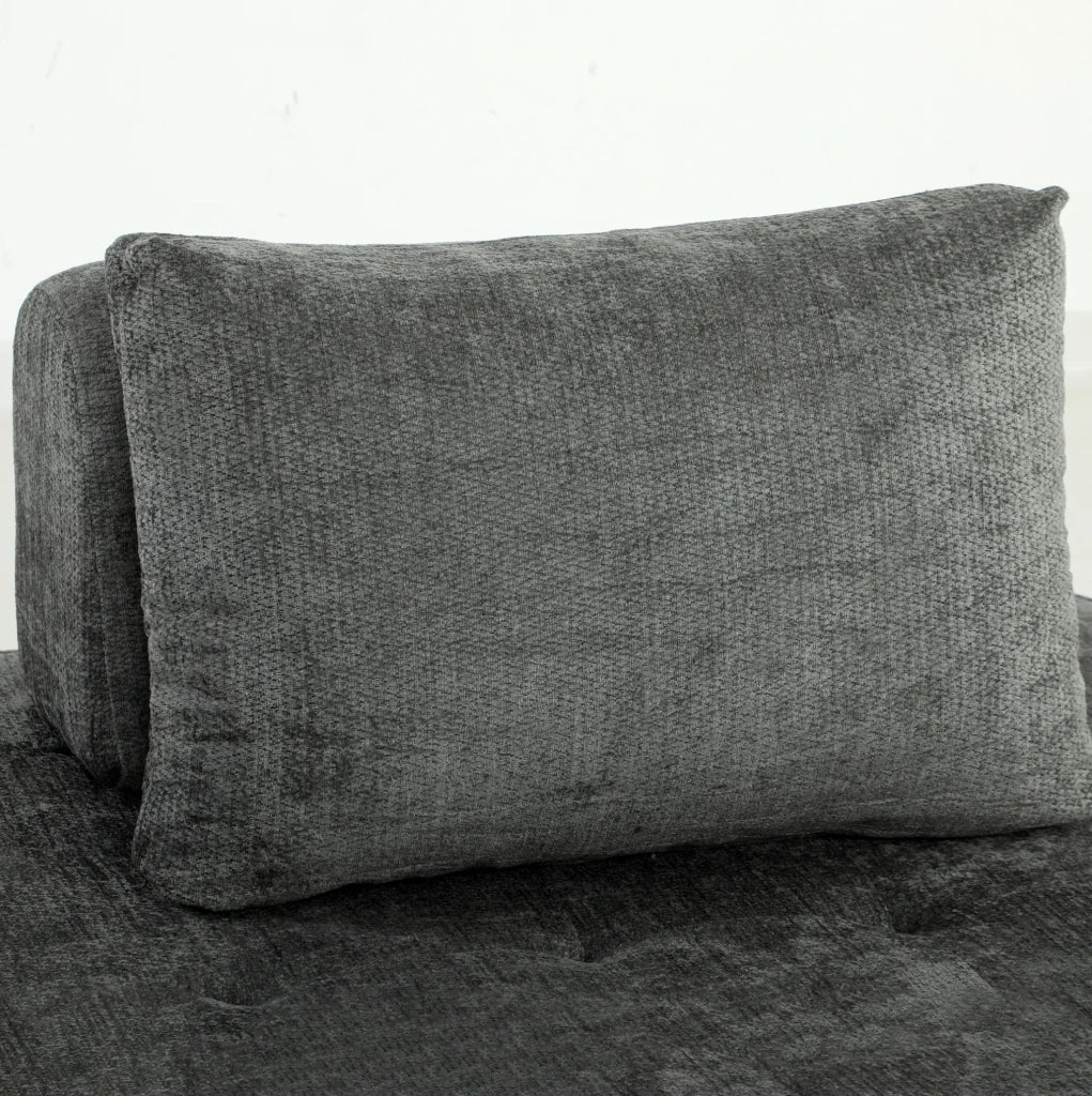 Poltrona letto singola pieghevole 2 in 1 in ciniglia grigia