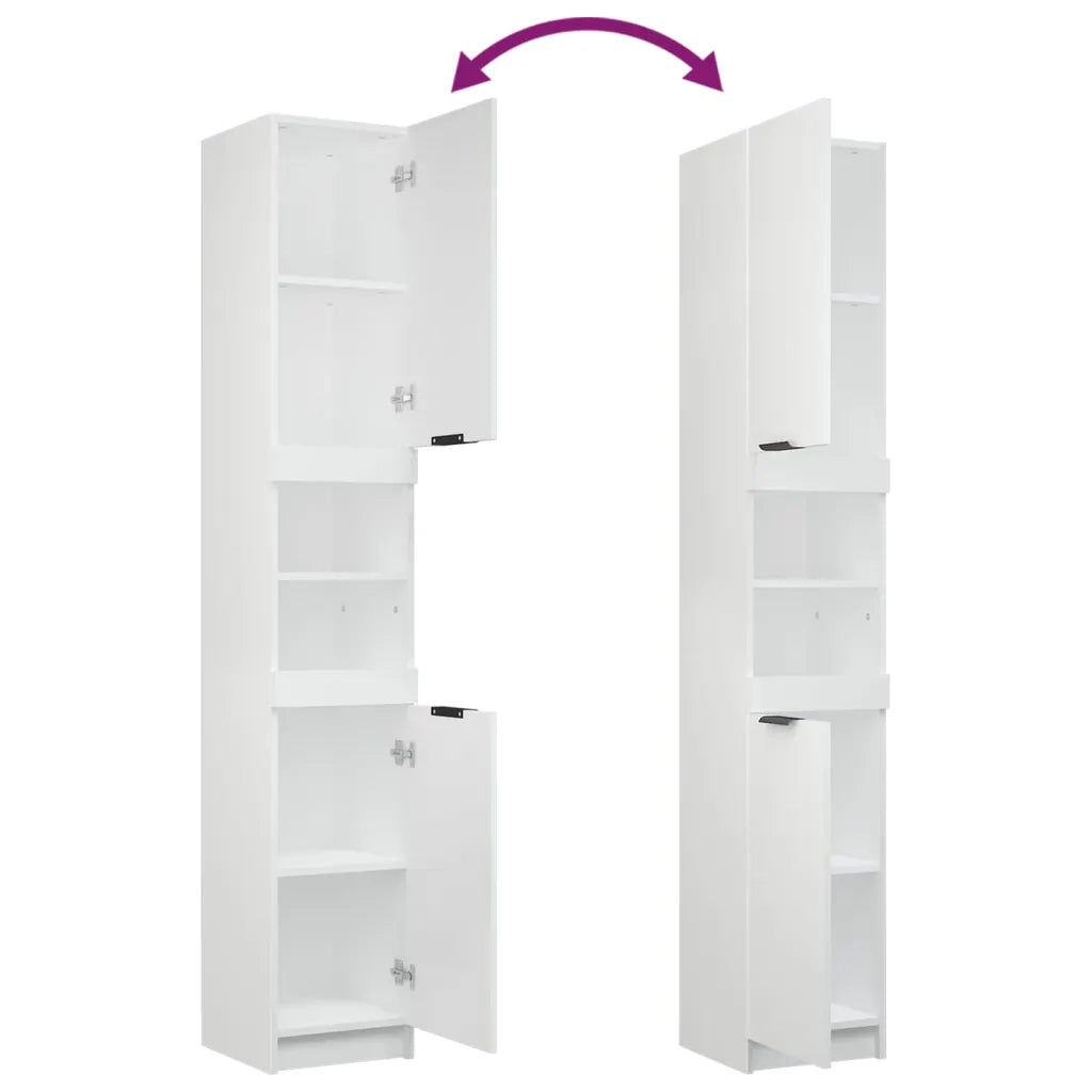 Set di Mobili da Bagno 4 pz Bianco in Legno Multistrato 3115884