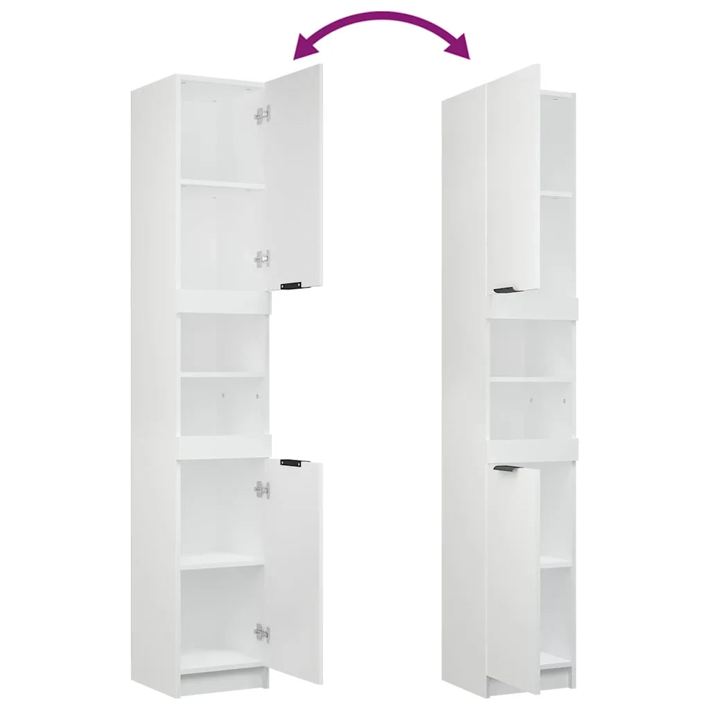 Set di Mobili da Bagno 4 pz Bianco in Legno Multistrato 3115884