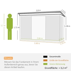 CASA DA GIARDINO 280 x 130 x 172 cm Acciaio Verde Scuro