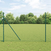 Pilastri per recinzione 7 pz Verde Ã˜32 mm 210 cm Acciaio zincato