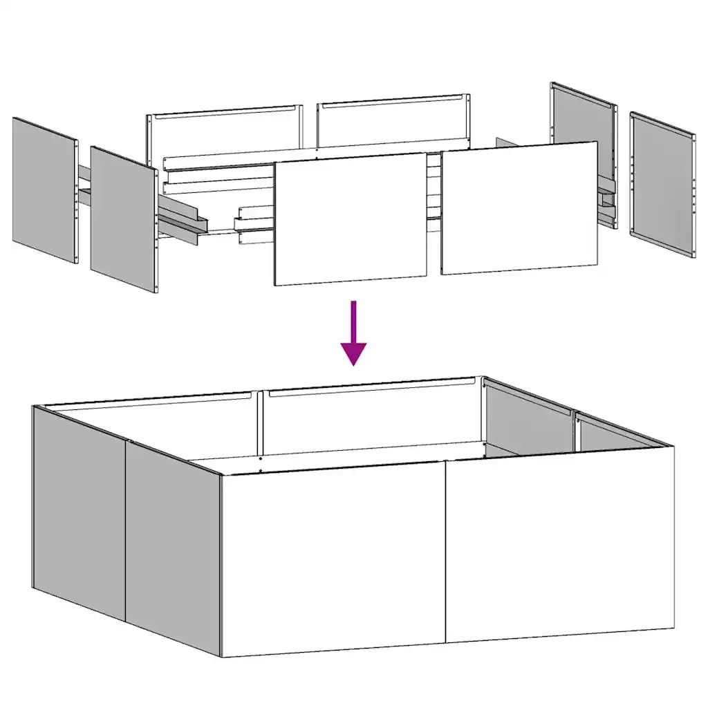 Fioriera 100x100x30 cm in Acciaio Inox 860812
