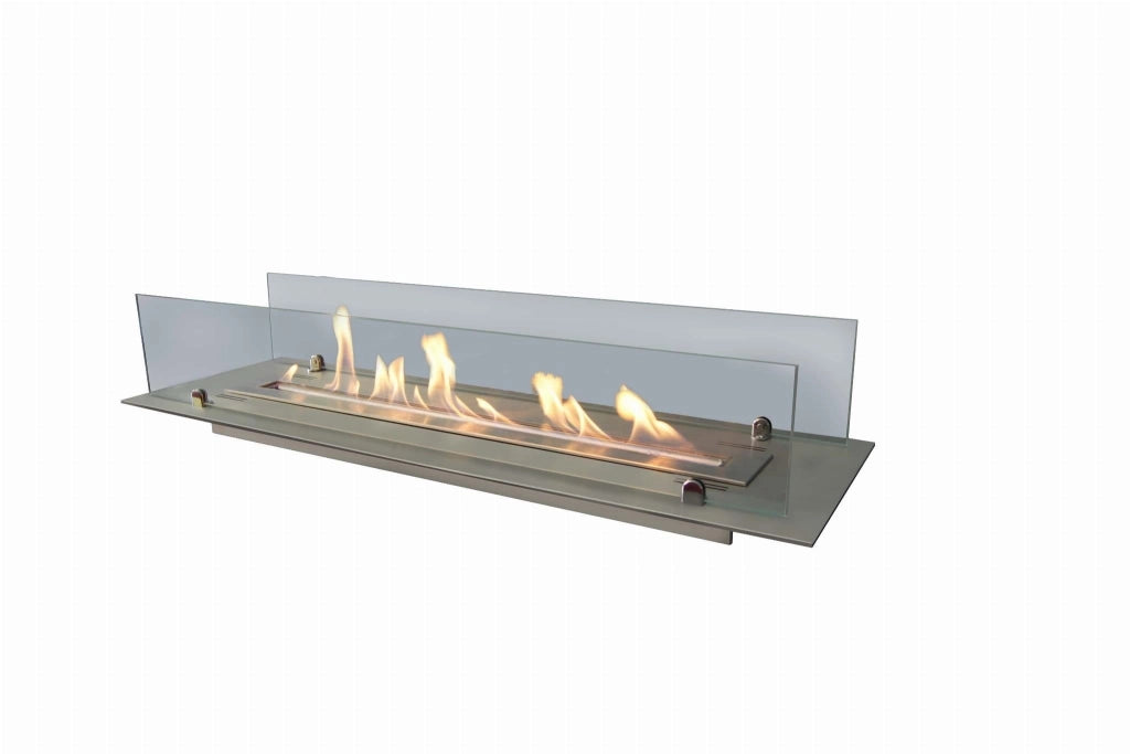 Camino a Bioetanolo da Incasso 100x32 cm Insert 1000 in Acciaio Inox