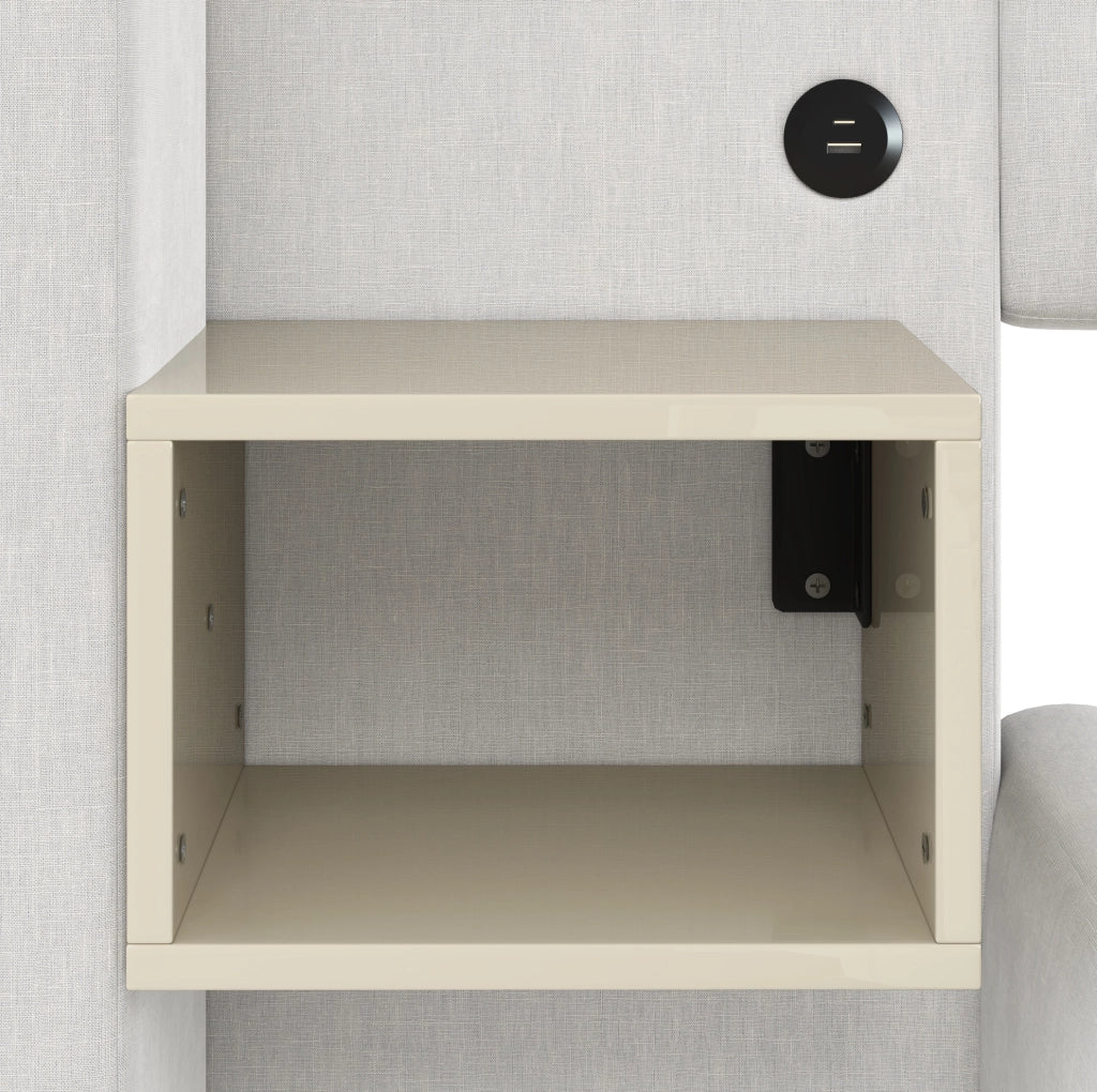 Letto matrimoniale contenitore 180x200 cm in lino beige con LED e comodini HAVRYA