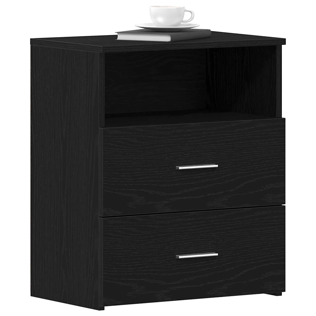 Comodino Rovere Nero 50 x 32 x 60cm Legno multistrato 862051