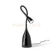GLS022- LAMPADA DA TAVOLO NERO LUCIDO FLESSIBILE CON BRACCIO IN SILICONE DIMMERABILE 3000K 350LM 5W