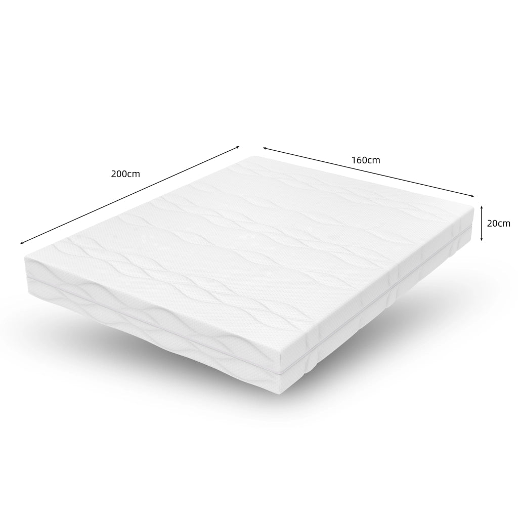 Materasso a molle insacchettate con 7 zone e rivestimento sfoderabile e lavabile; foam e molle; bianco e grigio