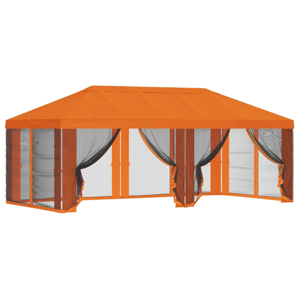 Copertura Gazebo con Pareti Laterali Arancione 600,5 x 300,5 cm 900443