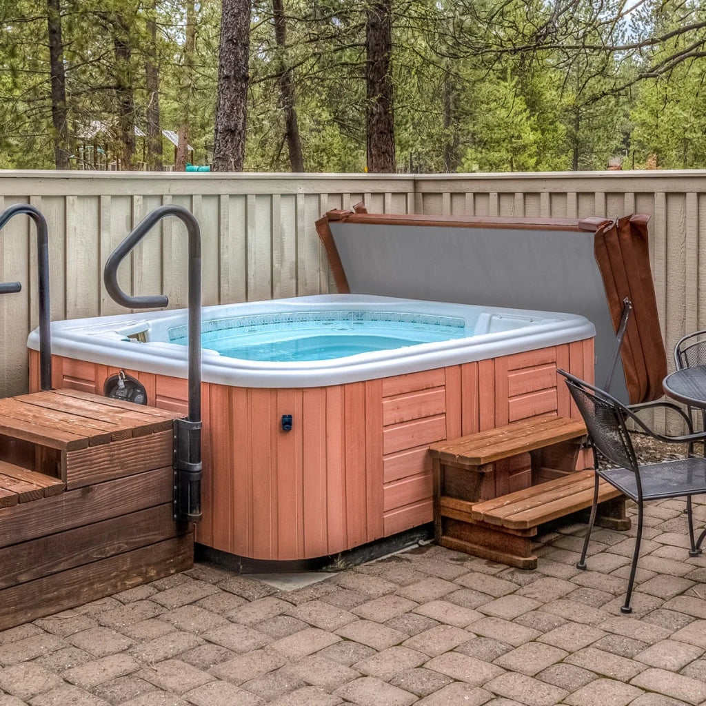 Copertura per vasca idromassaggio Coperchio Spa 2.2 x 2.2m quadrato Marrone Hard Top Resistente alle intemperie PVC in Pelle