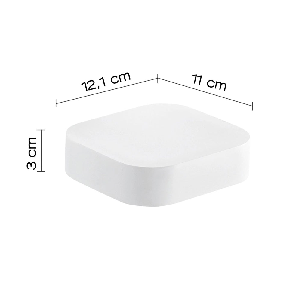 Portasapone inamovibile da muro in ottone, acciaio inox e Cromall 3212 Gedy serie OUTLINE Bianco Opaco