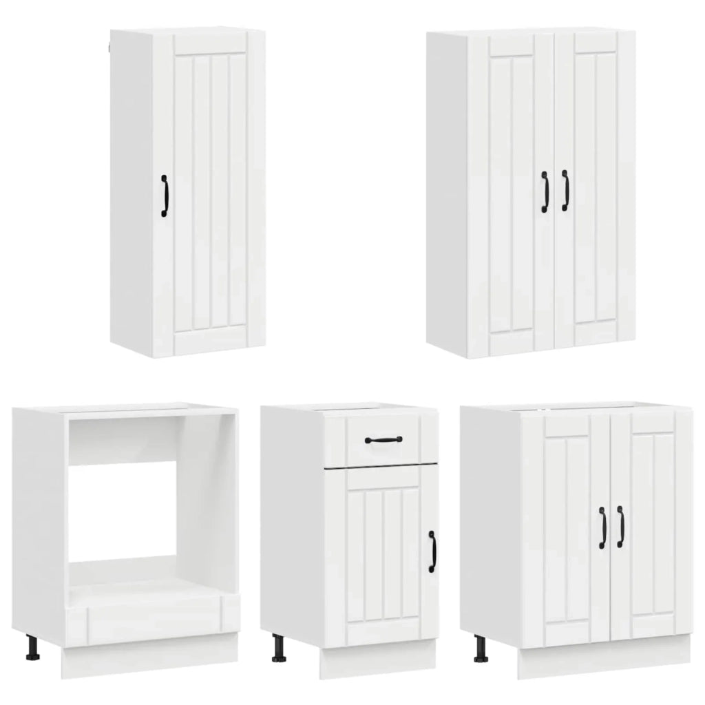 Unità Cucina LUCCA 5 pcs Bianco Lucido Legno ingegnerizzato 3438269