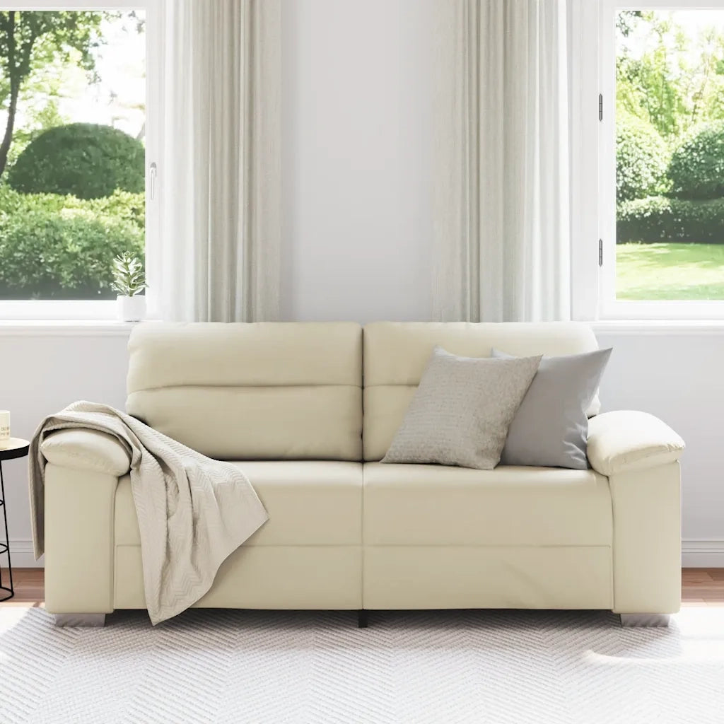 Divano a 2 posti Crema 180x81x84 cm in Similpelle 4105339