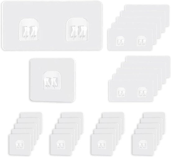 Accessori da bagno - Haken per caddy doccia autoadesivi - 30 pezzi - Accessori da bagno - Sostituzione autoadesiva - Adesivi resistenti - Hanger per caddy doccia senza perforazione - Supporto per caddy doccia - Contenitore per sapone