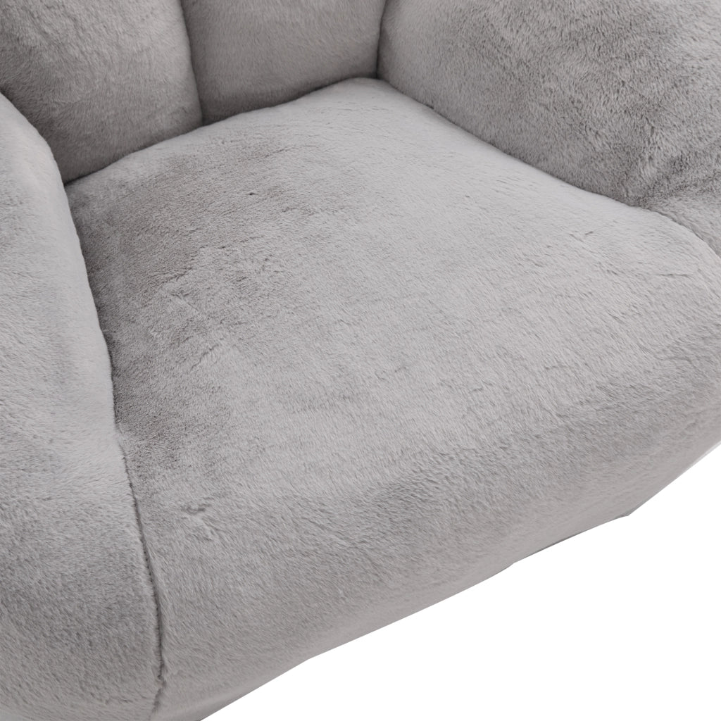 Divano Pouf Morbido in Peluche ¨C MINIMAL ¨C Grigio, Soggiorno