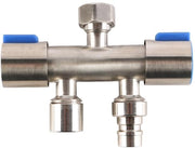 Pompa a Vaso a Tre Angoli in Acciaio Inossidabile - Doppia Manovella - Connesioni a Sfera - Utilizzo Multifunzionale - Filtro di Acqua - Struttura a Lunga Durata - Rubinetto di Acqua