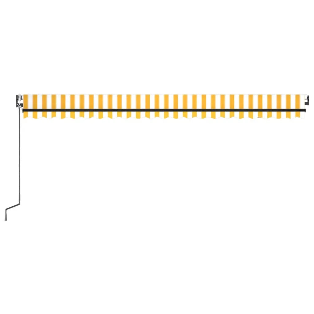 Tenda da Sole Retrattile Automatica 500x300cm Giallo e Bianco 3069148