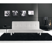 Divano letto 3 posti, reclinabile in ecopelle bianco 180x92cm Sicorage Soffy