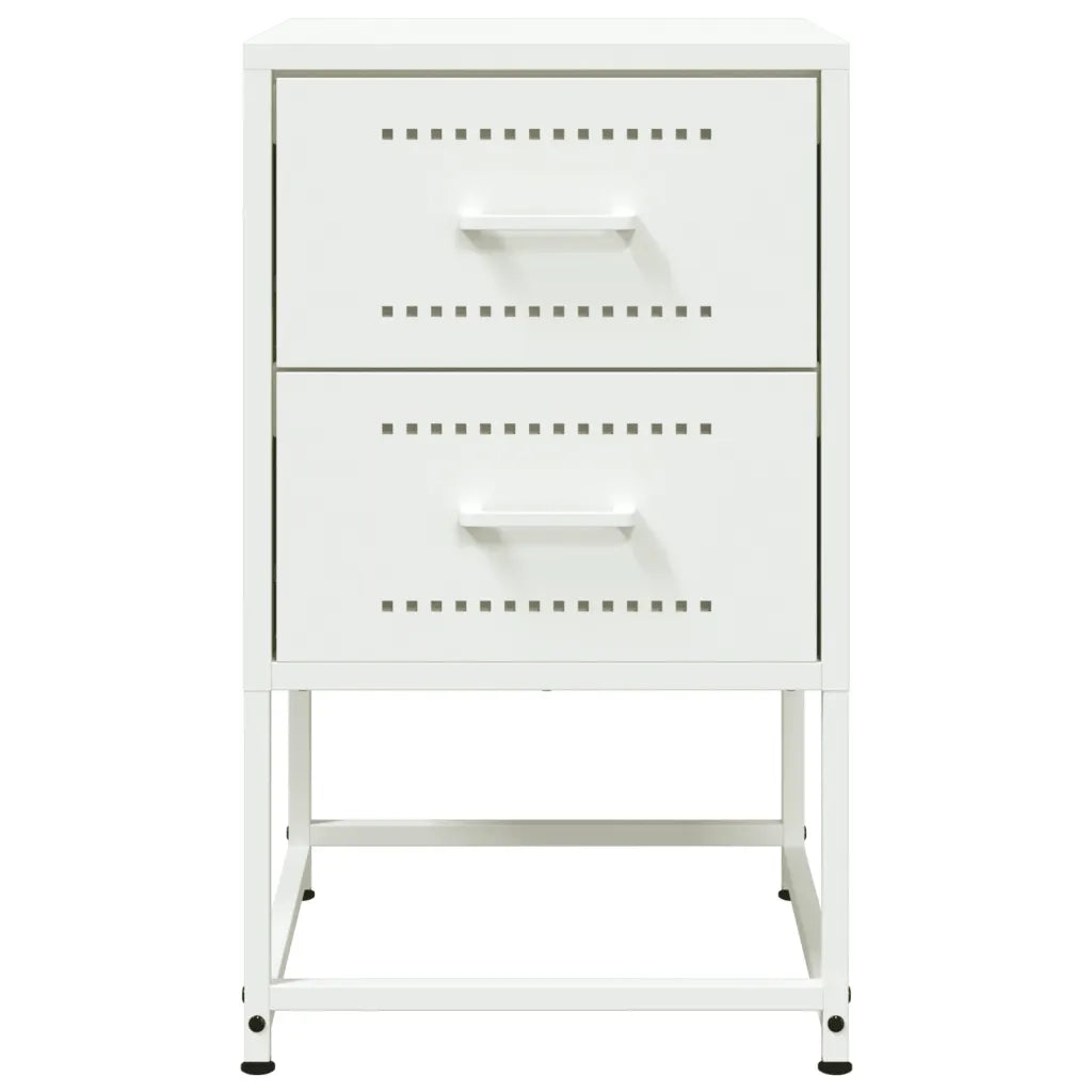 Comodino | Armadio da Notte | Mobiletto da notte Bianco 36x39x60,5 cm in Acciaio