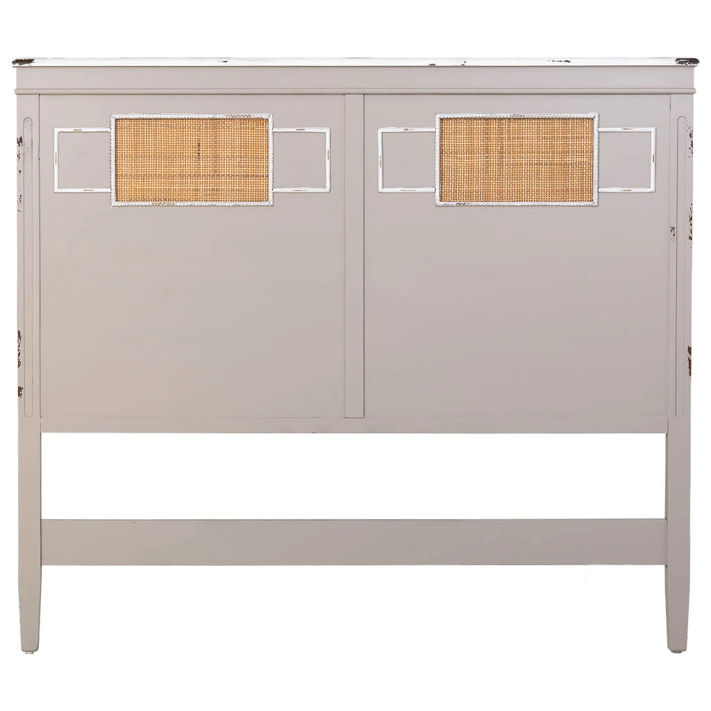 Testiera in legno con griglia grigio 150x6x130