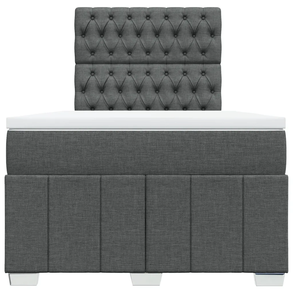 Giroletto a Molle con Materasso Grigio Scuro 120x200 cm Tessuto 3293943