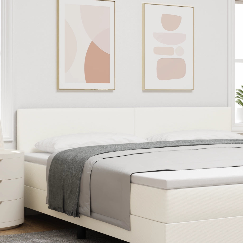 Testata LED Design Semplice  Crema 100 cm in Tessuto Corduroy