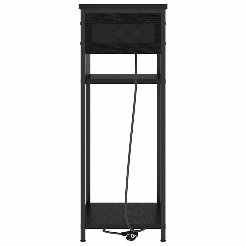 vidaXL Armadio da Notte Rovere nero 28.1 x 40.9 x 75 cm