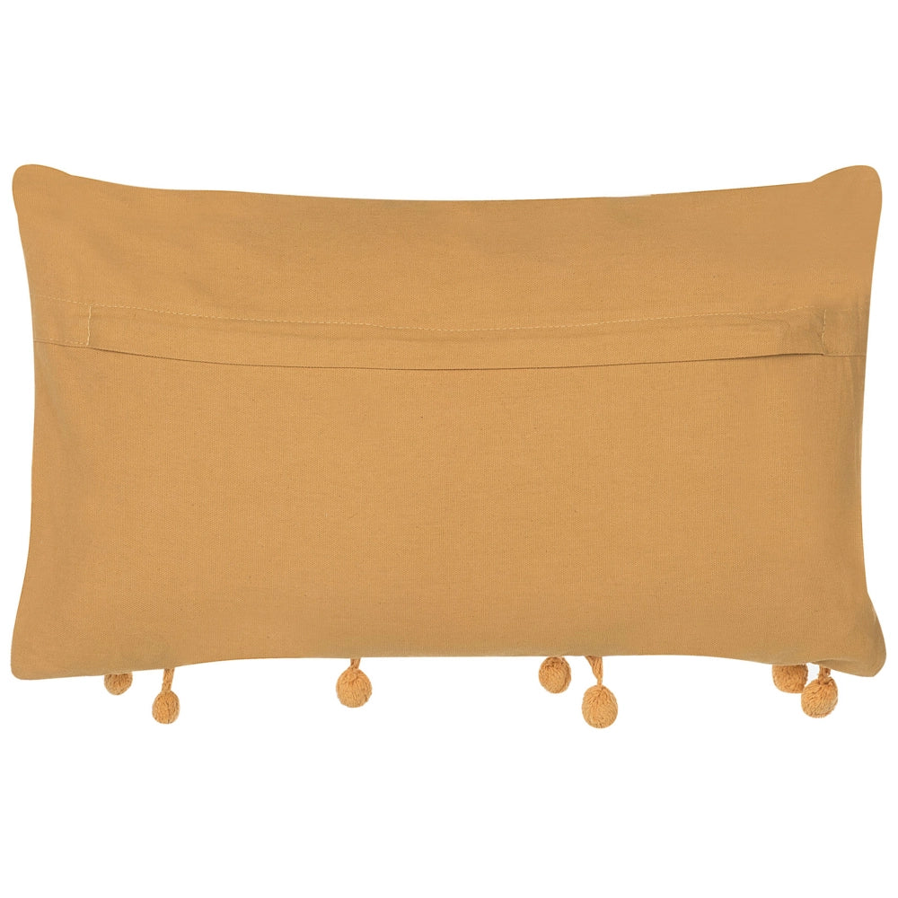 Cuscino decorativo giallo con nappe 30 x 50 cm Accessori decorativi retrò Boho a righe