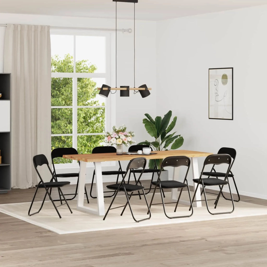 Sedia pieghevole 8 pcs Nero 48 x 44 x 78 cm Velluto