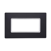 Placca In Vetro Serie Solar 4P Colore Acciaio Scuro Compatibile Con Bticino Matix