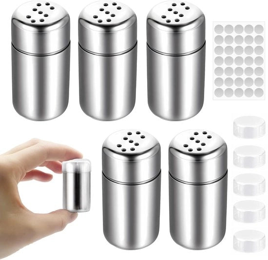 Struzzo di Sale Mini - 5 Pezzi - Contenitore di Sale - Vaschetta di Sale - Struzzo di Sale per la Cucina - In Acciaio Inossidabile - Duraturo e Resistente alle Sollecitazioni - Contenitore per Erbe