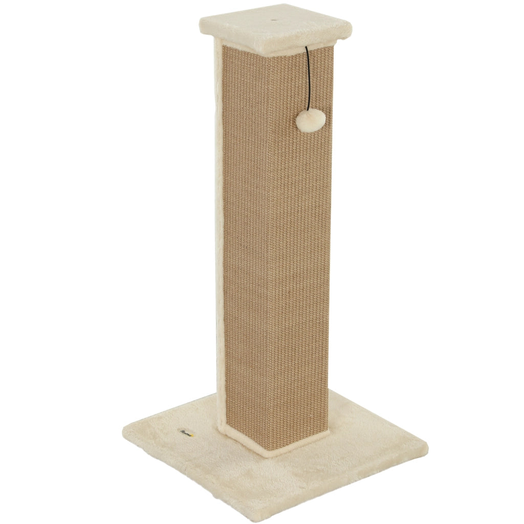 Tiragraffi per Gatti ¨C Xylo ¨C 81cm Beige con Palo Sisal e Pallina