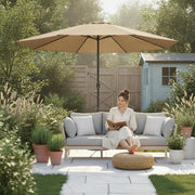 Parasol With Metal Pole 390 Cm Taupe