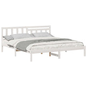 Letto matrimoniale | Letto per adulti | Struttura del letto Bianco 200 x 200 cm Pino massello