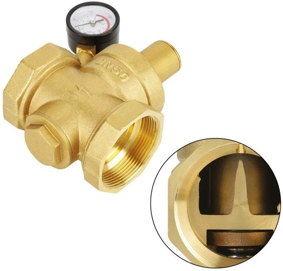 Regolatore di Pressione Adattabile 2 Pollici - Regolatore di Pressione per Bottiglia di Gas - Regolatore di Pressione per Compressore - Pressione Massima 1,6 MPa