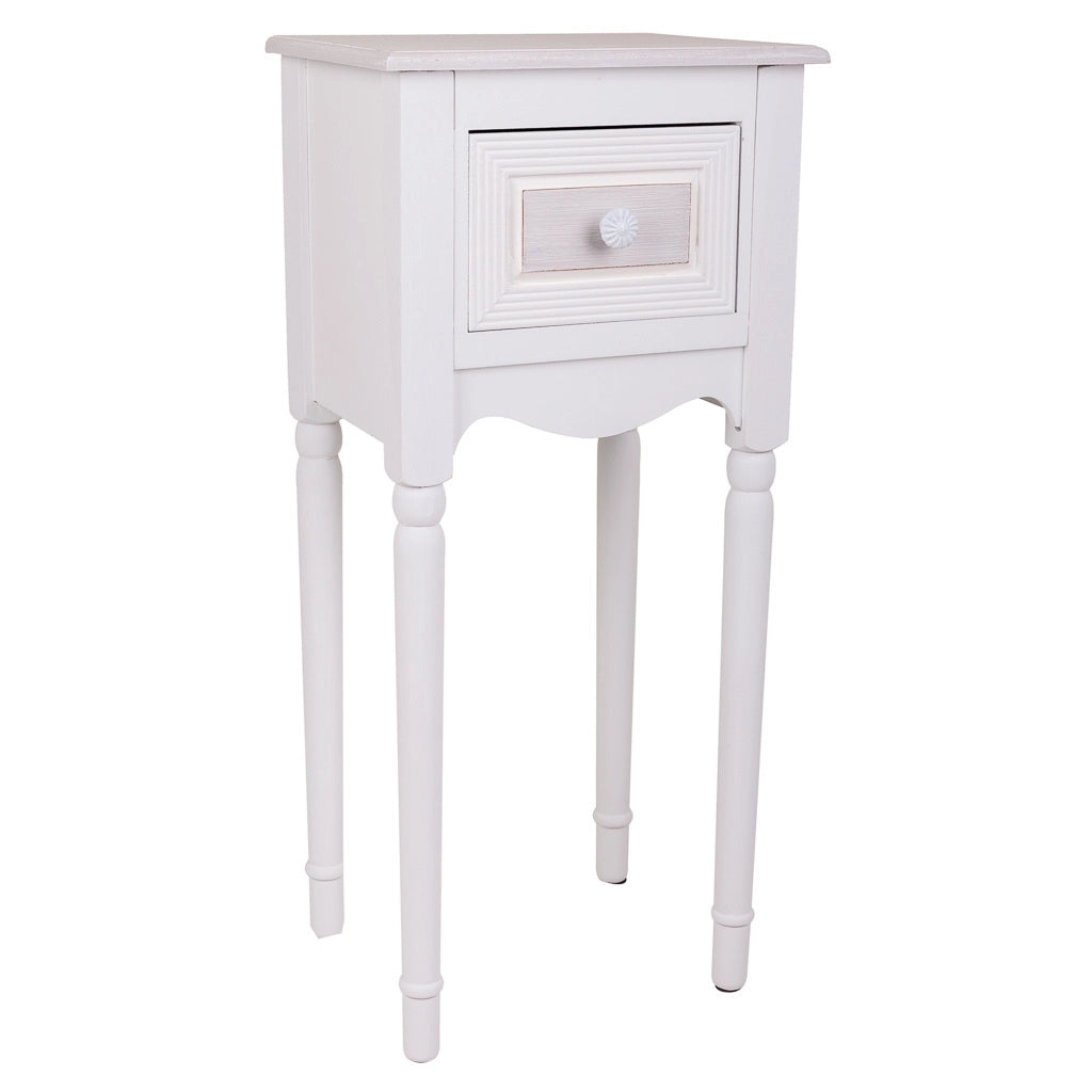 Tavolino porta telefono in legno bianco 33x26,5x72,5 h
