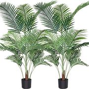 Palmiera artificiale Areca 140 cm, 15 rami, per interni ed esterni, decorazione moderna pianta in vaso, regalo di benvenuto per la famiglia (2 pezzi)