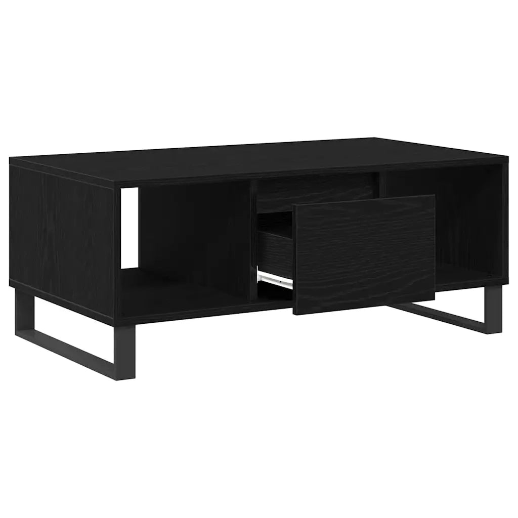 Tavolino da salotto con cassetto Rovere Nero 90 x 50 x 36.5 cm 862964