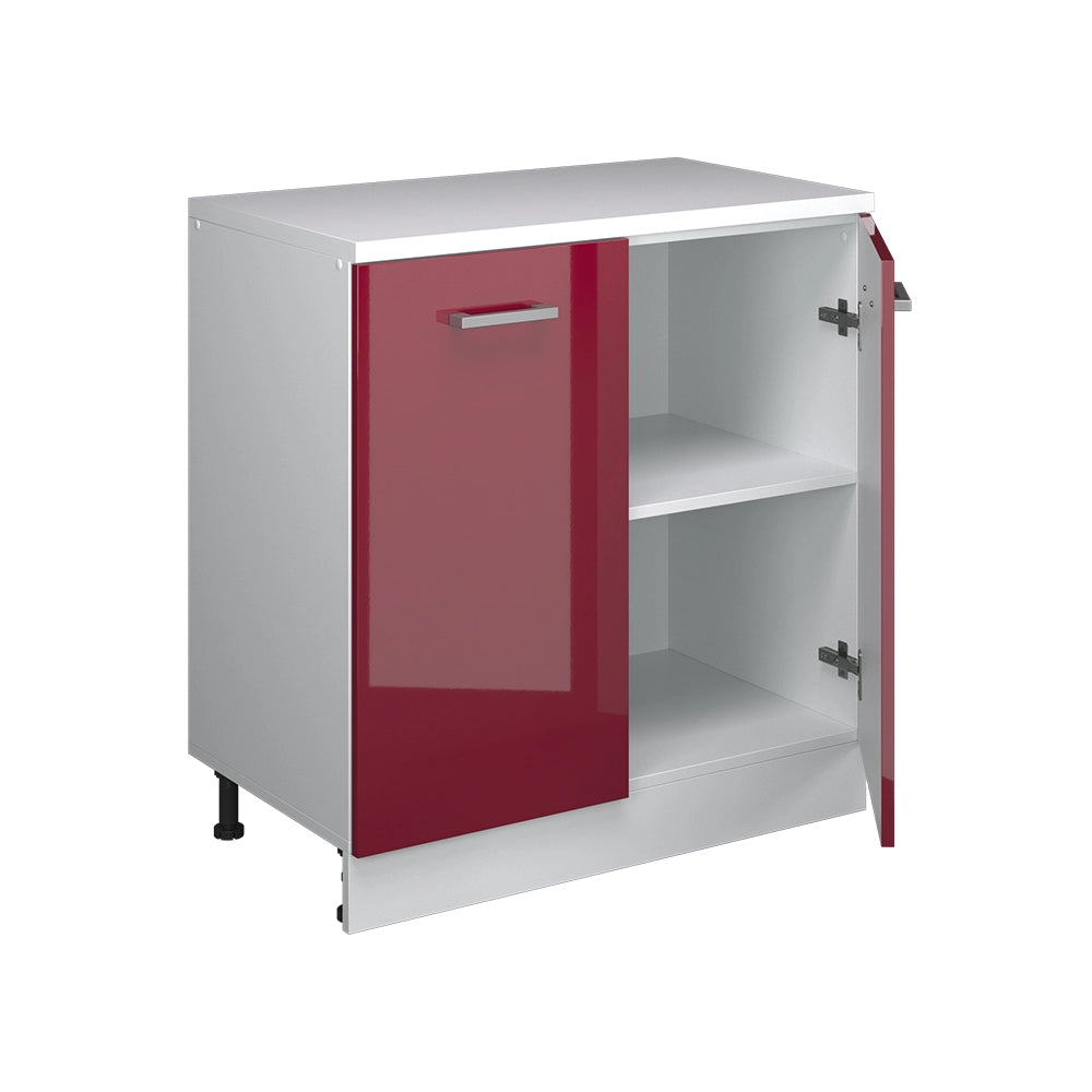 Mobile per mansarda Rion Rosso lucido/Bianco 80 x 83.8 cm senza inclinazione con 2 ante Vicco