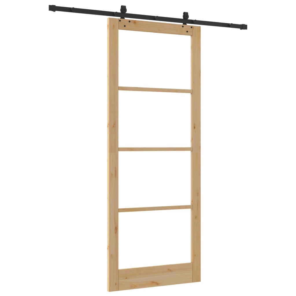 Set di Porte Scorrevoli  con Hardware 'ORKDAL'in Legno Massello e Vetro