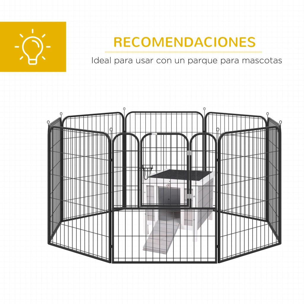 Caseta per Conigli in Legno da Giardino con Rampa ¨C zephmum ¨C Grigio 42x51x43 cm