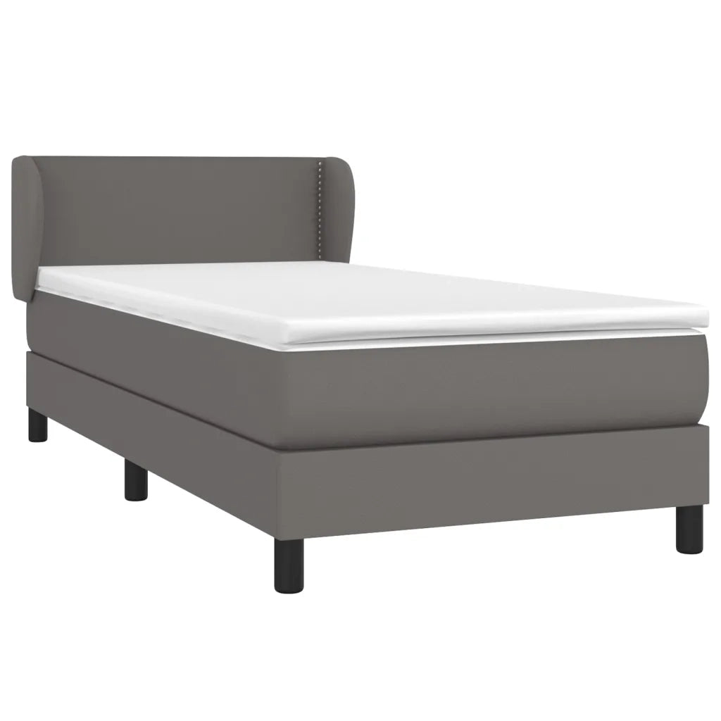 Giroletto a Molle con Materasso Grgio 80x200 cm in Similpelle