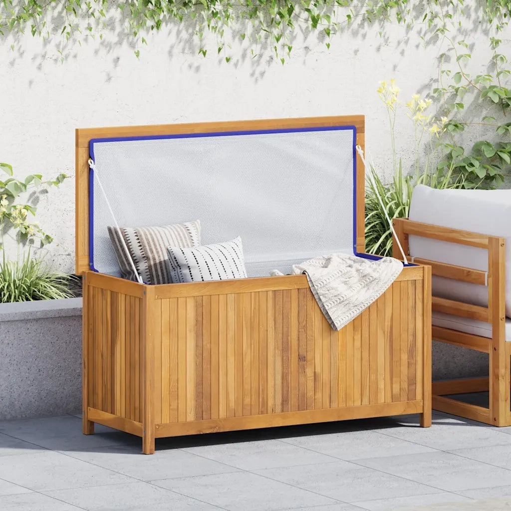 Cassa da Giardino 114x50x58 cm in Legno Massello di Teak CFW7606021