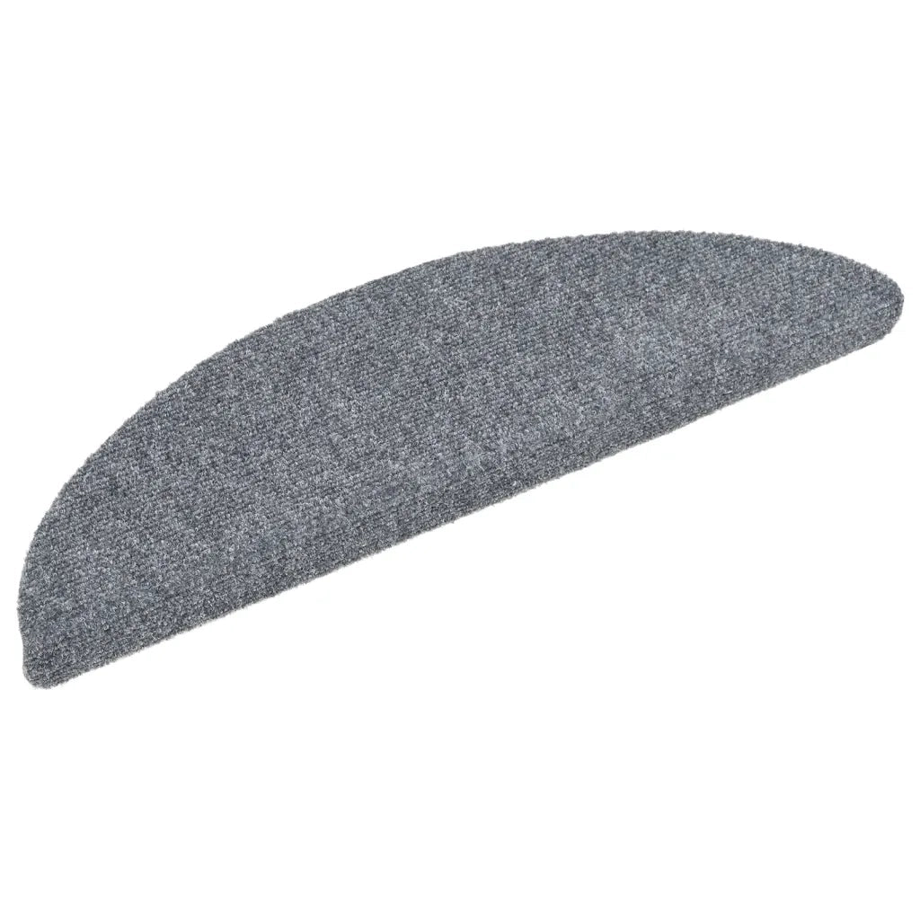 Tappetini per scale autoadesivi 15 pz 56x17x3 cm Grigio chiaro semicircolari 132693