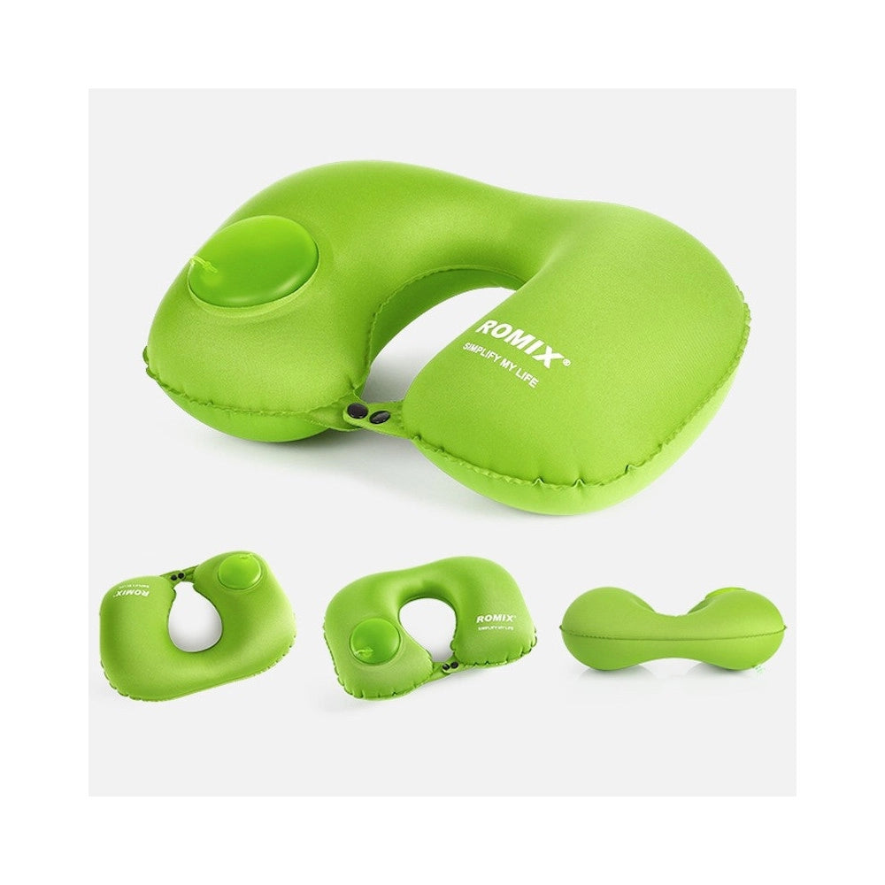 Trade Shop - Cuscino Viaggio Collo Collare Poggiatesta Cervicale Con Pompa Gonfiaggio -
