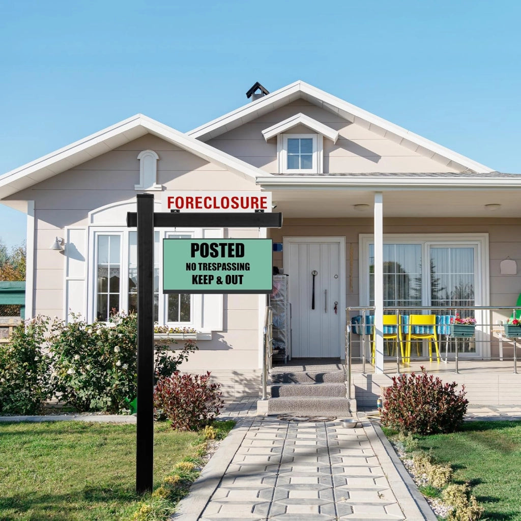 Segni paletti 183 cm, palo immobiliare in UPVC con palo in metallo, segno palo con staffe, supporto per scudo per vendita e noleggio di casa, supporto commerciale