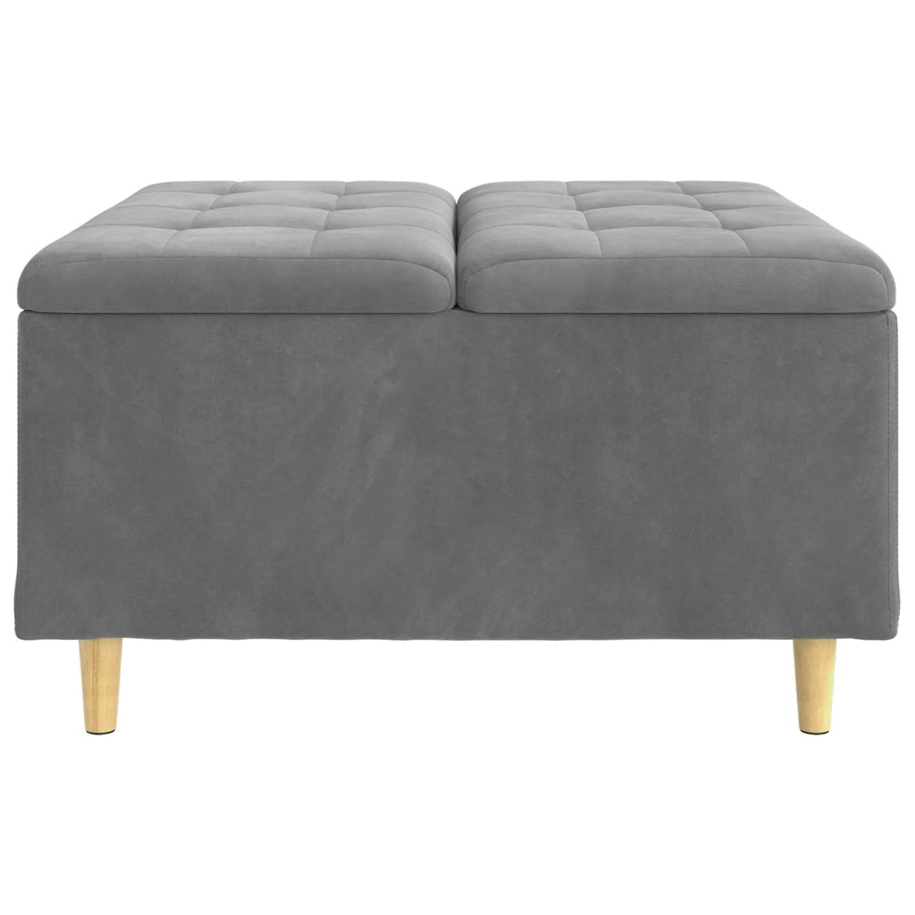 Pouf contenitore Grigio scuro 80 x 80 x 45 cm Velluto