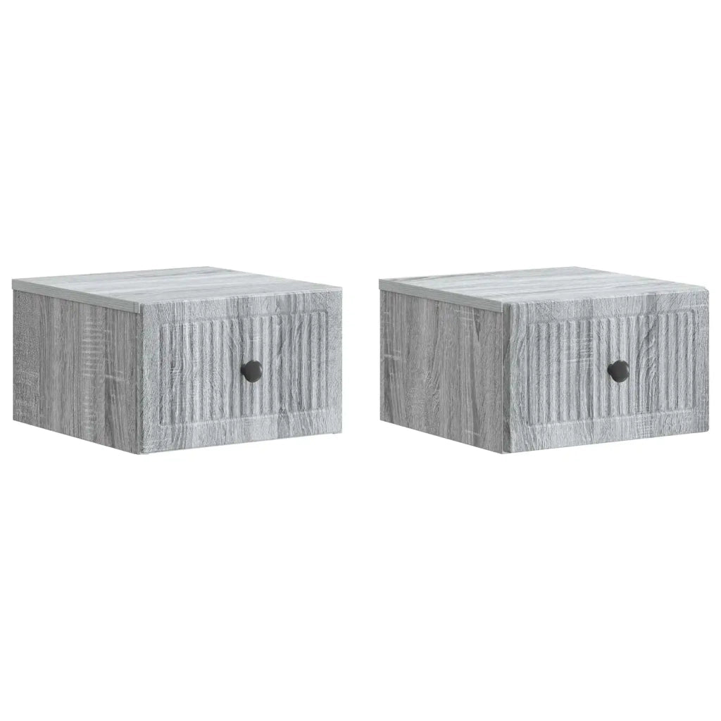 Mobiletto da notte a muro 2 pcs Grigio Sonoma 33 x 34,5 x 20 cm 897928