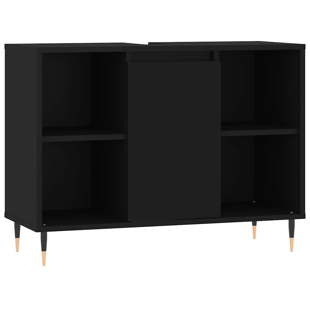 Mobile da Bagno Nero 80x33x60 cm in Legno Multistratocod mxl 82098