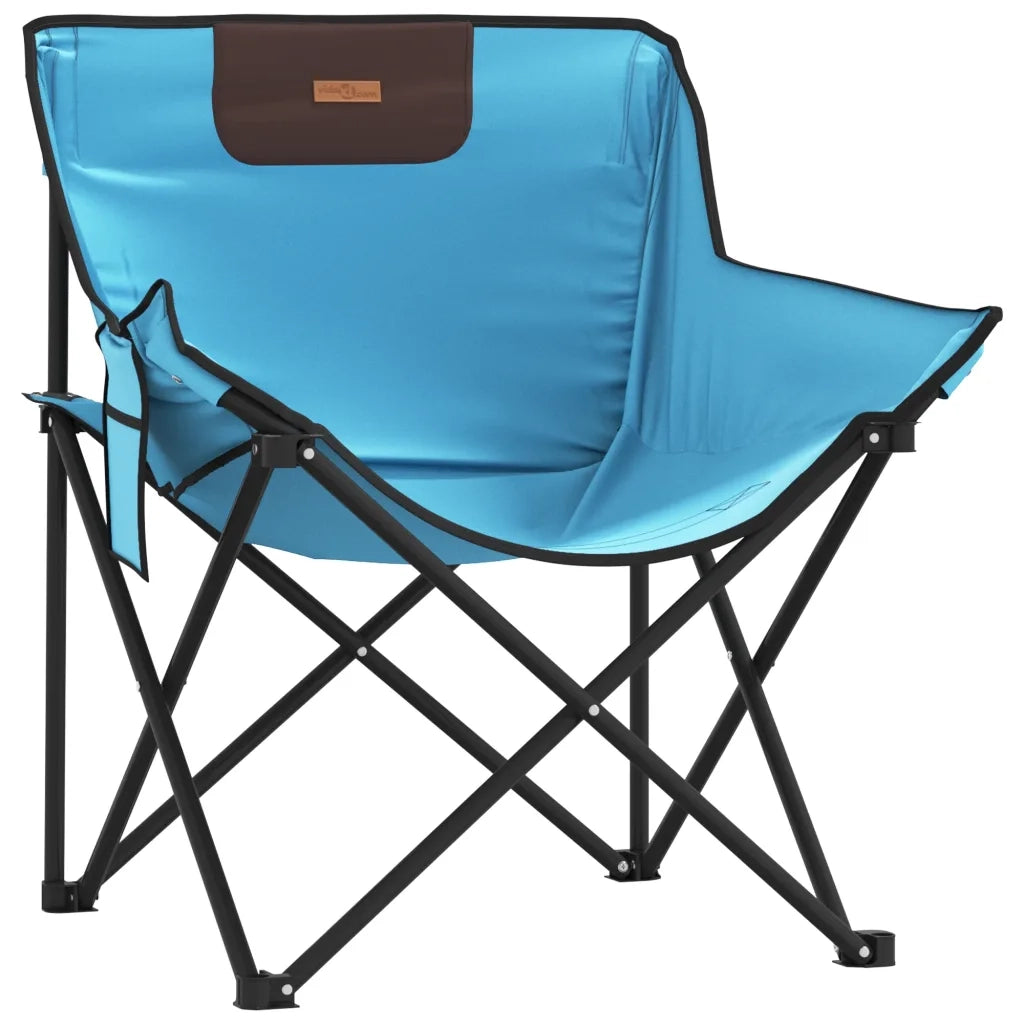 Sedie da Campeggio con Tasca Pieghevoli 2 pz Blu Brillante 366553